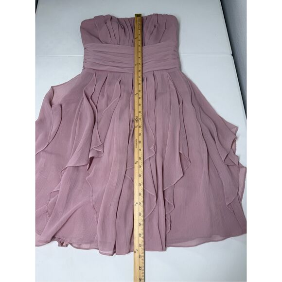 David’s Bridal Strapless Chiffon Dusty Rose Short Dress Size 4 - Picture 12 of 15